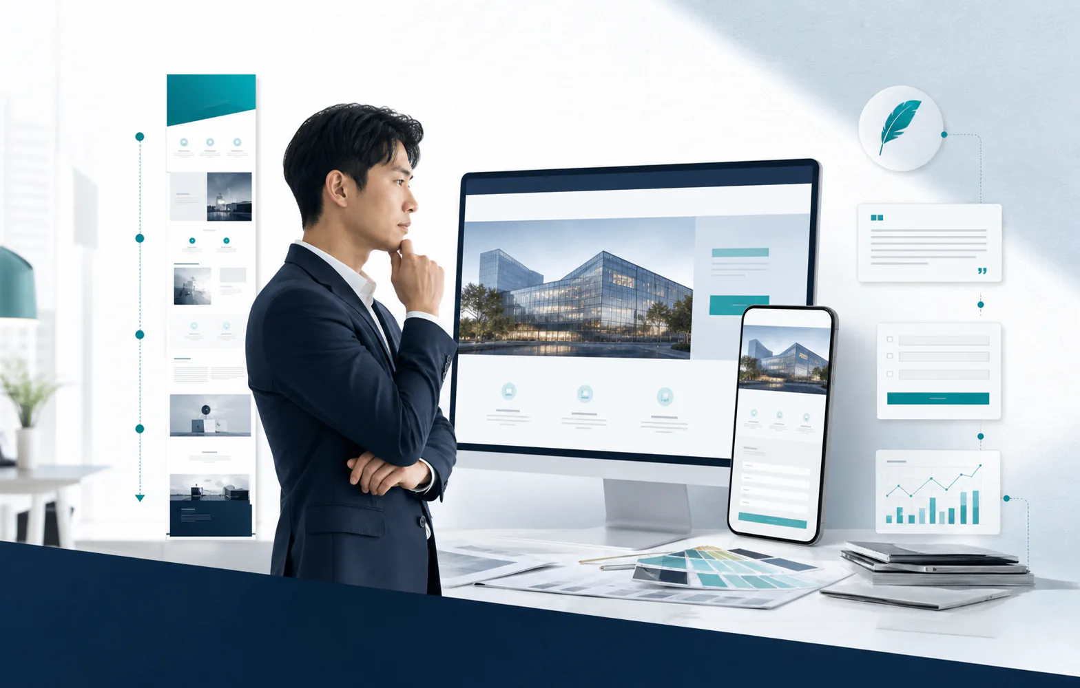 AI 직접 제작 외주 방식의 랜딩페이지 제작 비용 차이를 보여주는 이미지