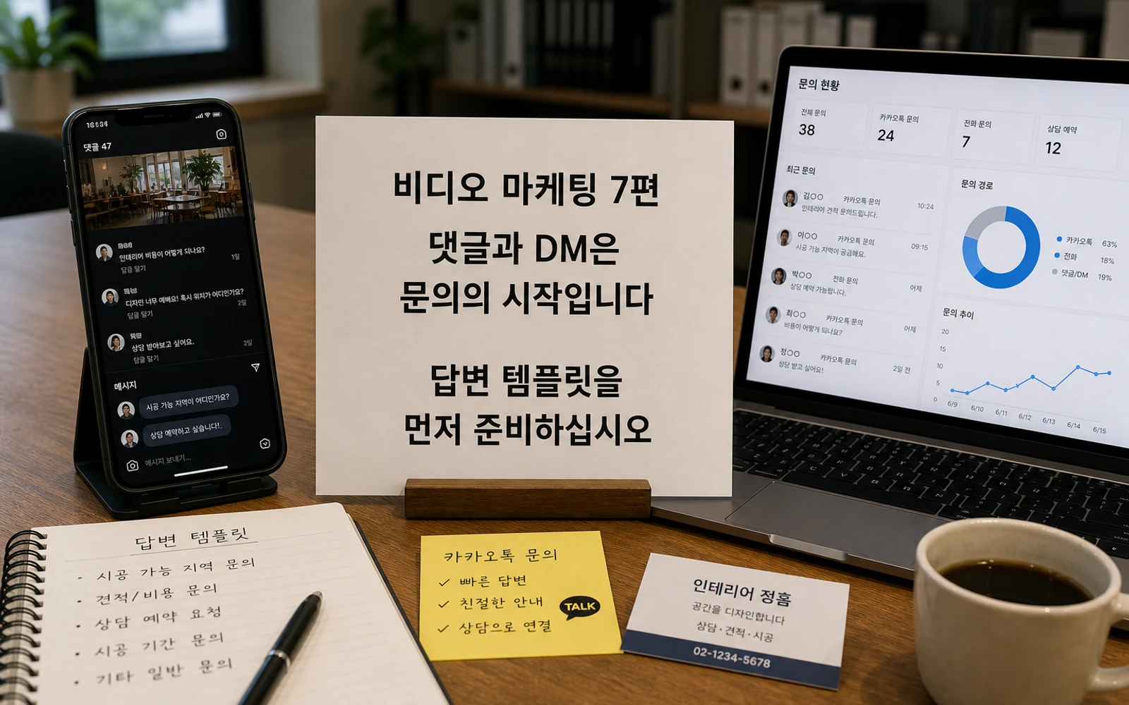 비디오 마케팅 7편 댓글과 DM은 문의의 시작이라는 안내 이미지