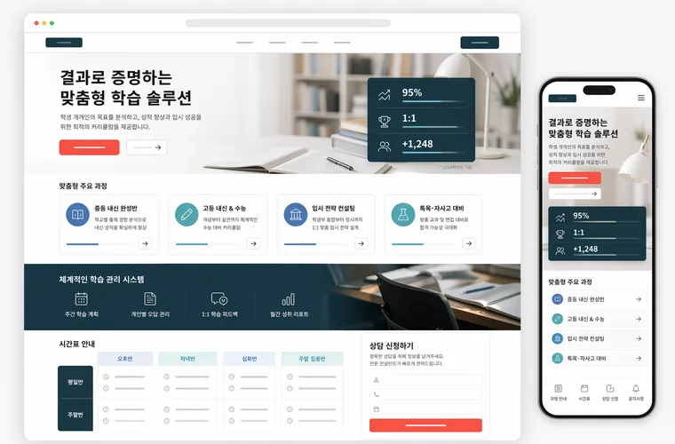 학원 홈페이지 샘플