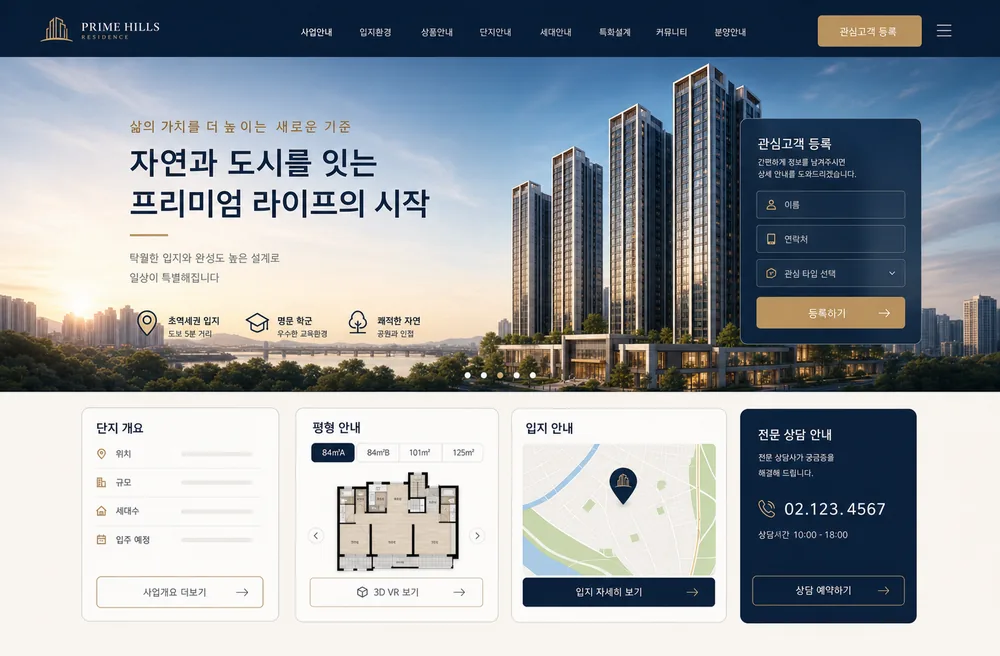 분양 홈페이지 샘플